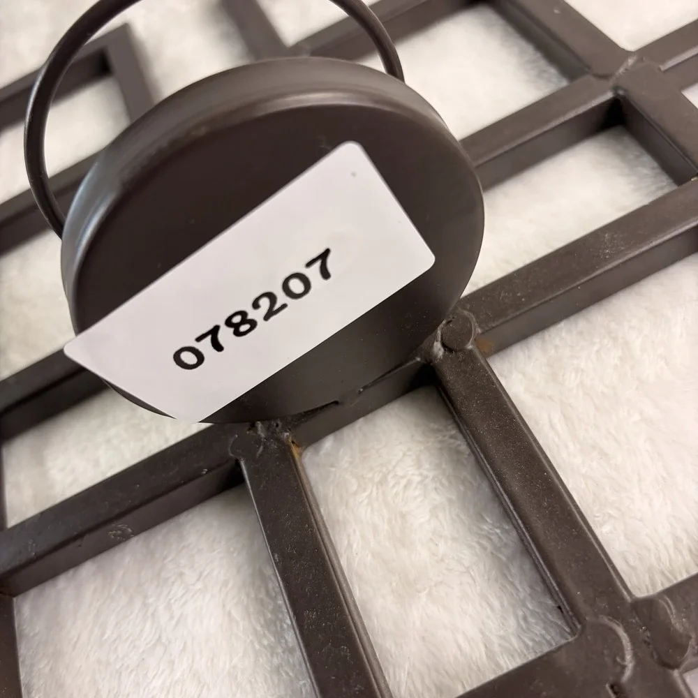 Modern Geometric Metal Wall Candle Sconce – Interlocking Squares Dark Brown EUC